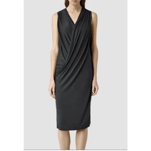 All Saints Black Midi Dress